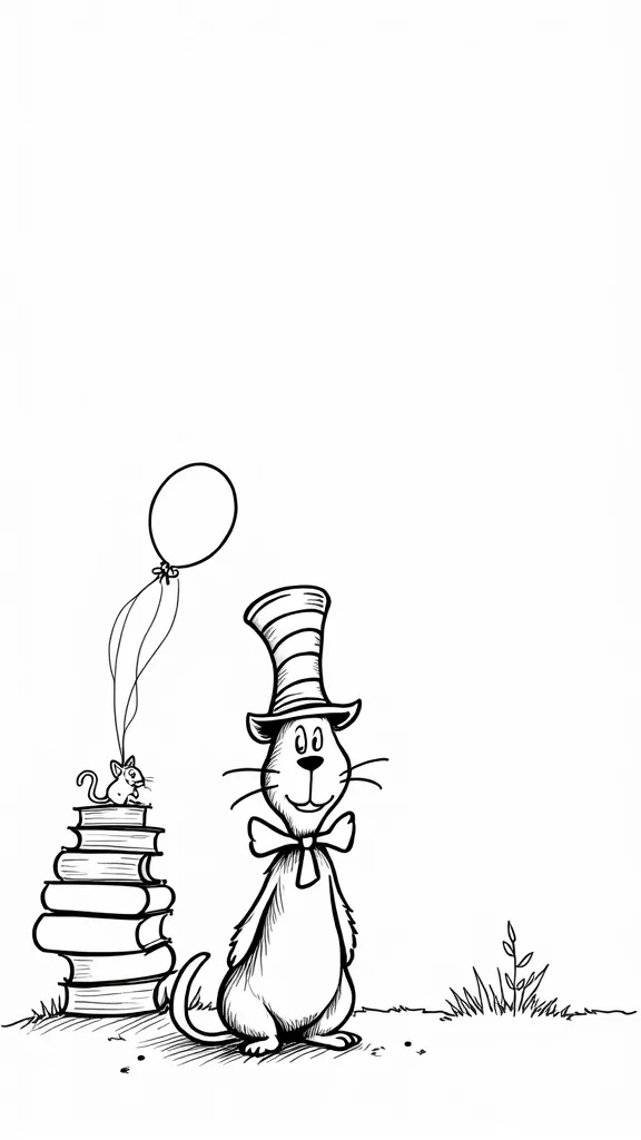 cat in the hat coloring pages free printable